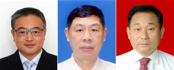 图为黄群、宋月才、姜开斌三位同道的肖像（由左至右）。